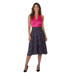 Closet London UK 10 / US 6 Polka Dot Halterneck Dress Pink Black Contrast